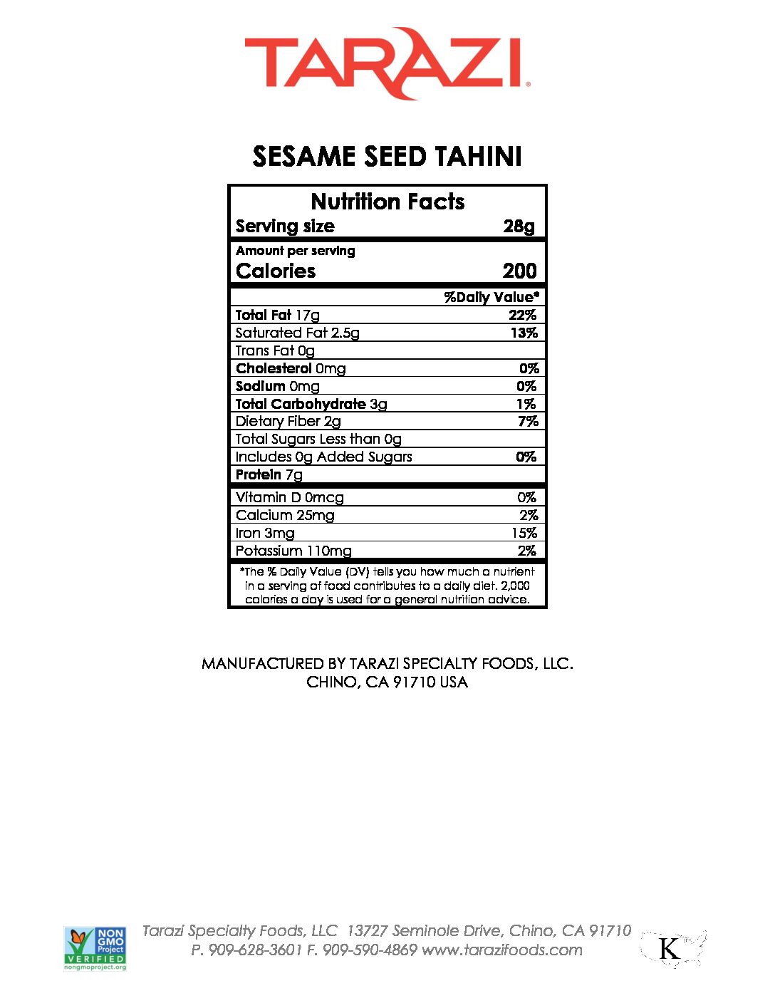 Tarazi Sesame Tahini