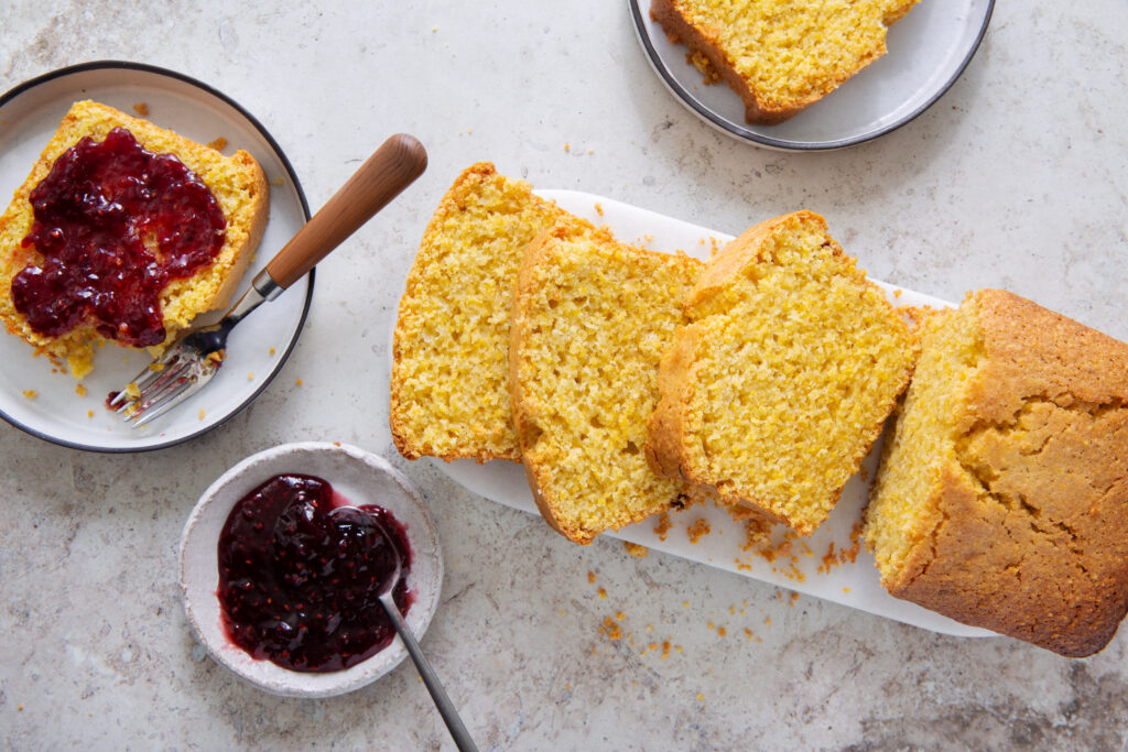 Olive Oil Polenta Cake, gluten free and dairy free Tarazi Foods